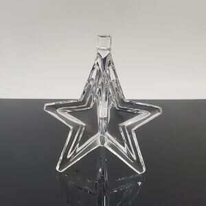 Vintage Val St Lambert Clear Crystal Christmas Star Holiday Ornament Belgium